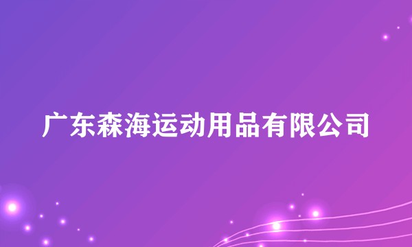 广东森海运动用品有限公司