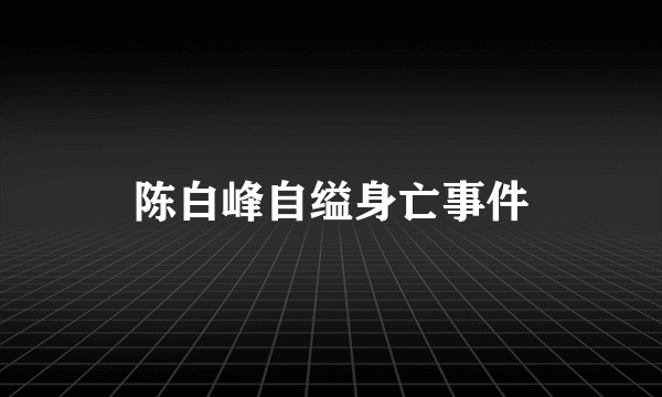 陈白峰自缢身亡事件