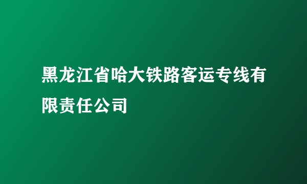 黑龙江省哈大铁路客运专线有限责任公司