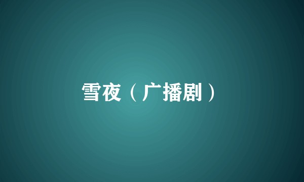 雪夜（广播剧）