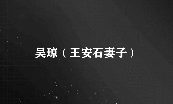 吴琼（王安石妻子）
