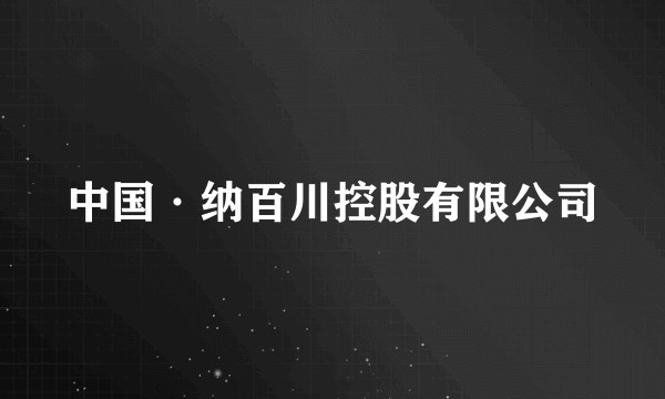 中国·纳百川控股有限公司