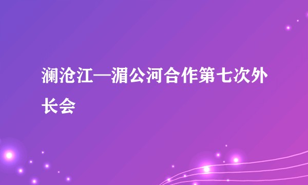澜沧江—湄公河合作第七次外长会