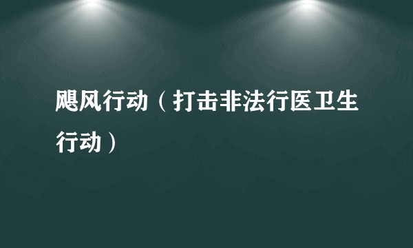 飓风行动（打击非法行医卫生行动）