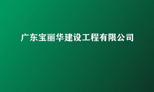 广东宝丽华建设工程有限公司