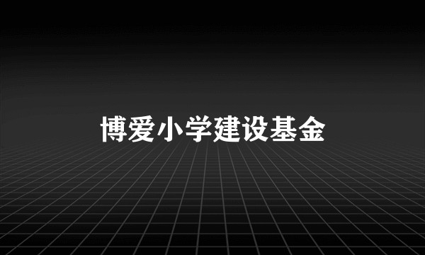 博爱小学建设基金
