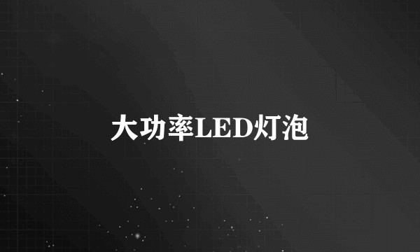 大功率LED灯泡