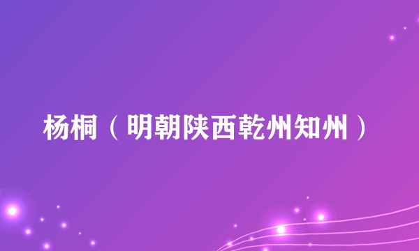 杨桐（明朝陕西乾州知州）