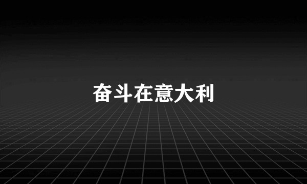 奋斗在意大利