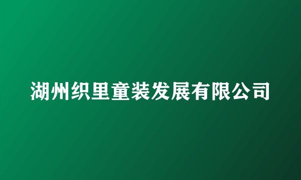 湖州织里童装发展有限公司