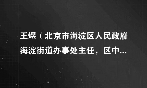 王煜（北京市海淀区人民政府海淀街道办事处主任，区中关村西区管理委员会副主任、办公室主任）