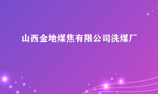 山西金地煤焦有限公司洗煤厂