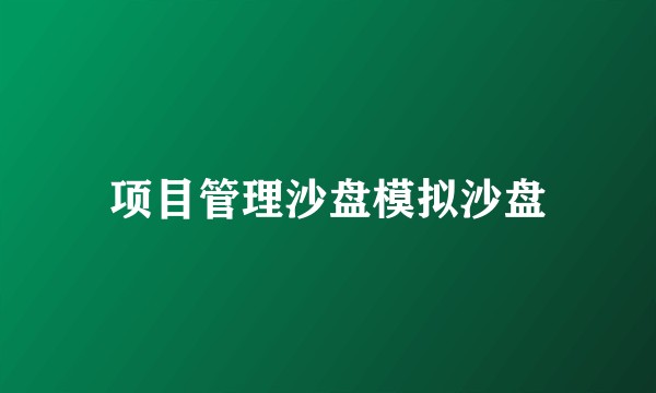 项目管理沙盘模拟沙盘