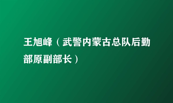 王旭峰（武警内蒙古总队后勤部原副部长）