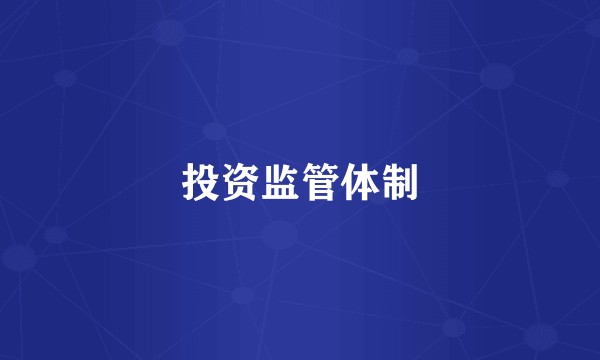 投资监管体制