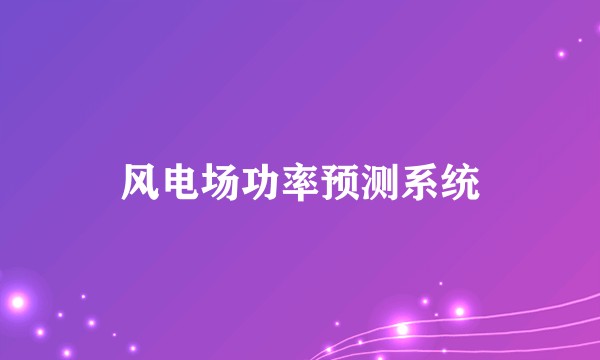 风电场功率预测系统
