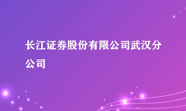 长江证券股份有限公司武汉分公司