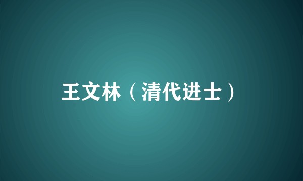 王文林（清代进士）