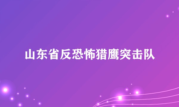 山东省反恐怖猎鹰突击队