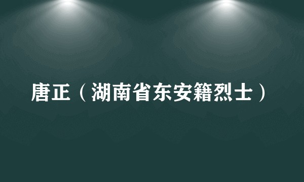 唐正(湖南省东安籍烈士)