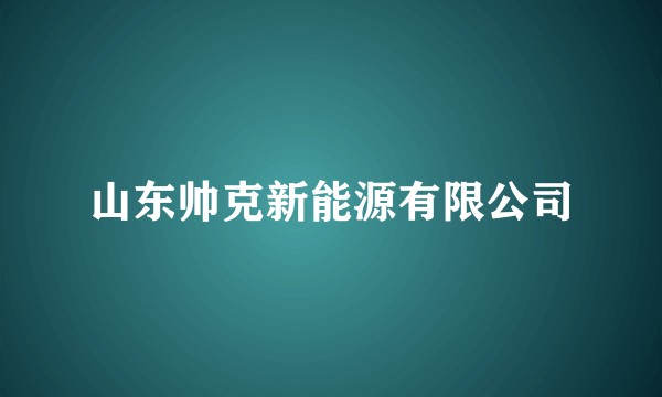 山东帅克新能源有限公司