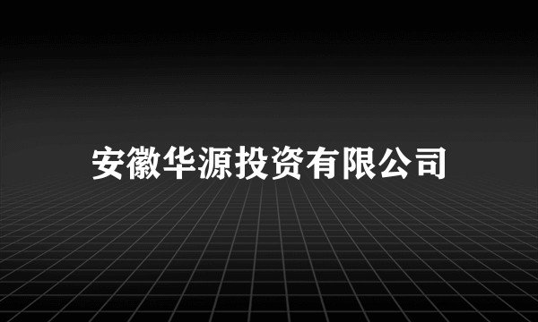安徽华源投资有限公司