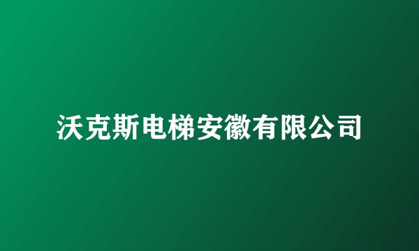 沃克斯电梯安徽有限公司