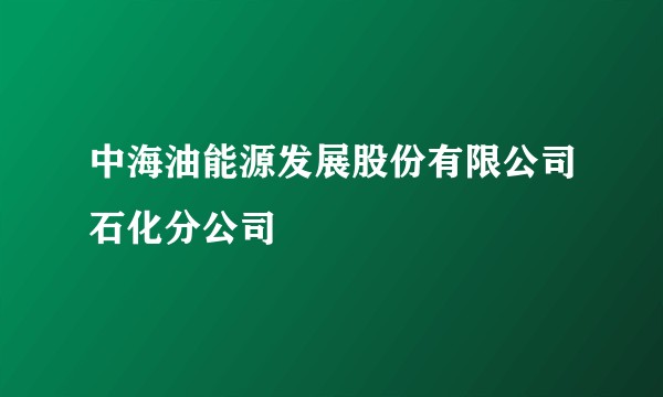 中海油能源发展股份有限公司石化分公司