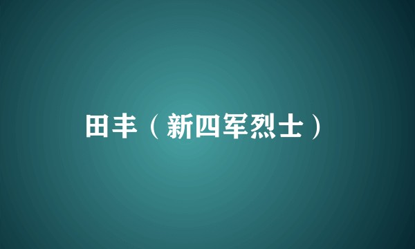 田丰（新四军烈士）