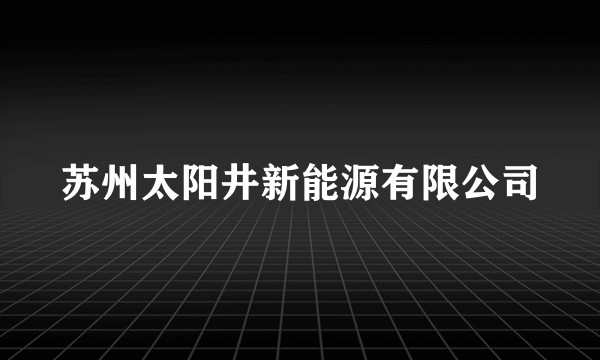 苏州太阳井新能源有限公司