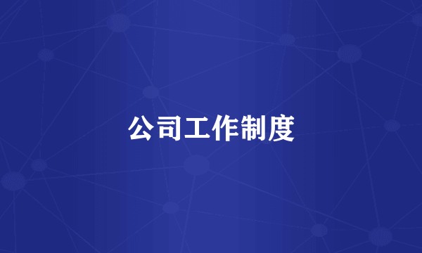 公司工作制度