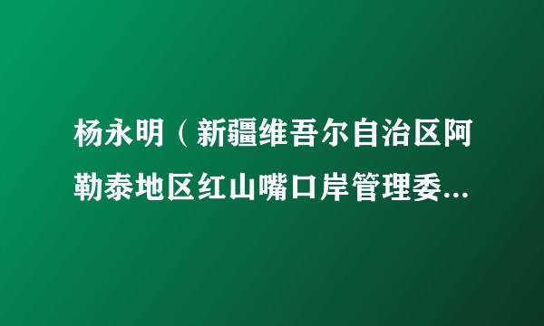 杨永明（新疆维吾尔自治区阿勒泰地区红山嘴口岸管理委员会主任）