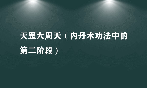 天罡大周天(内丹术功法中的第二阶段)
