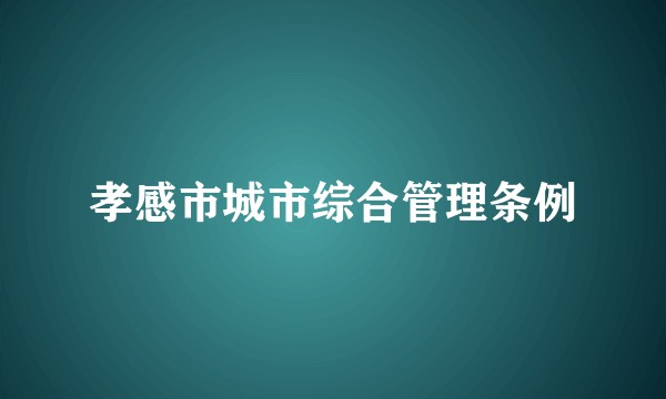孝感市城市综合管理条例