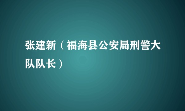 张建新（福海县公安局刑警大队队长）