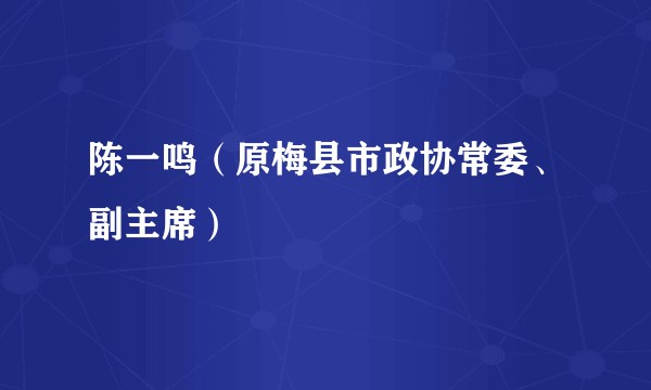 陈一鸣（原梅县市政协常委、副主席）