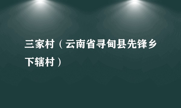 三家村（云南省寻甸县先锋乡下辖村）
