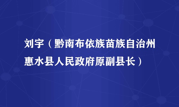 刘宇（黔南布依族苗族自治州惠水县人民政府原副县长）