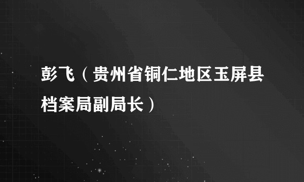 彭飞（贵州省铜仁地区玉屏县档案局副局长）
