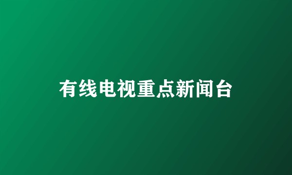 有线电视重点新闻台