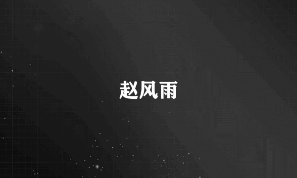 赵风雨