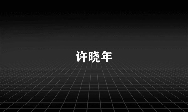 许晓年