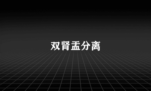 双肾盂分离