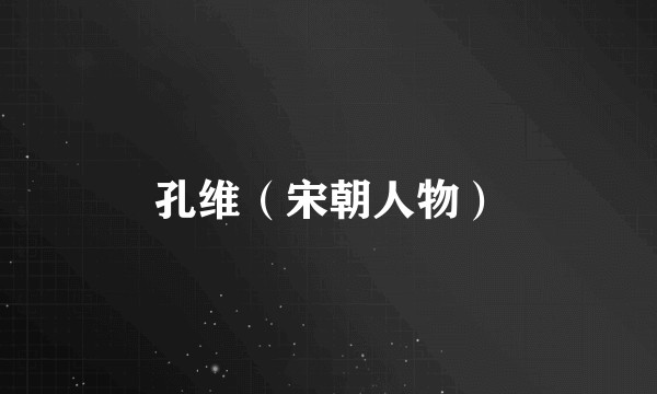 孔维（宋朝人物）