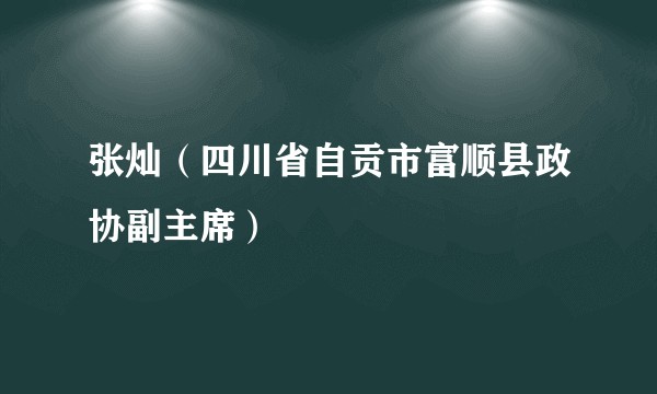 张灿（四川省自贡市富顺县政协副主席）