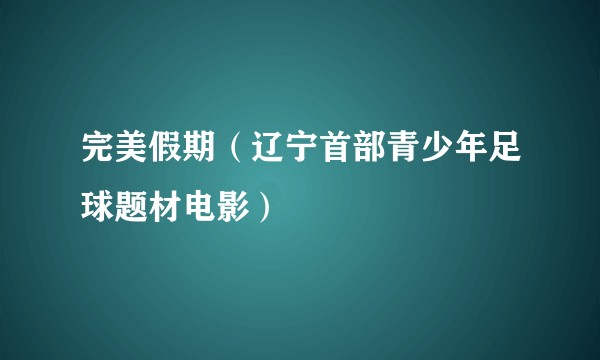 完美假期（辽宁首部青少年足球题材电影）