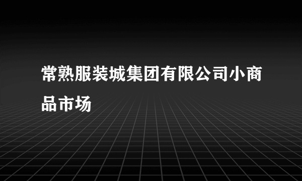 常熟服装城集团有限公司小商品市场