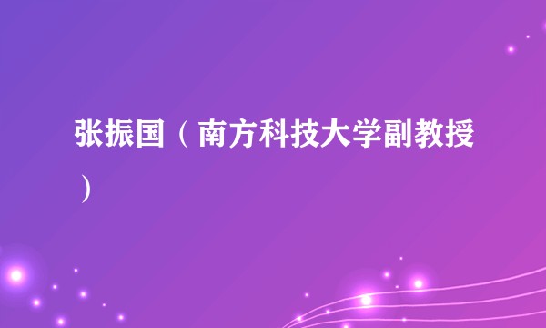 张振国（南方科技大学副教授）