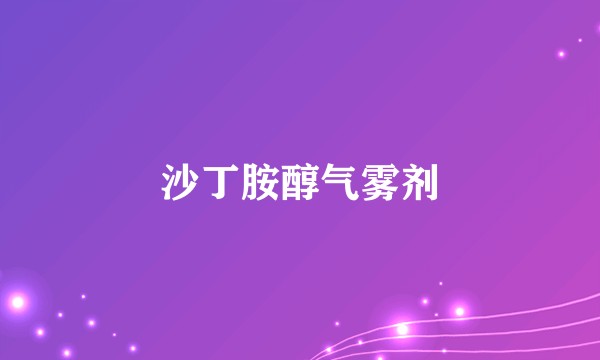 沙丁胺醇气雾剂