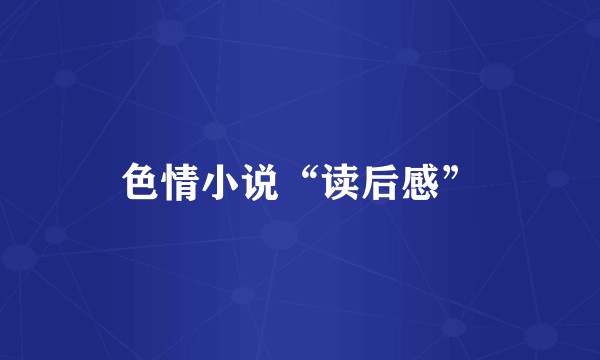 色情小说“读后感”